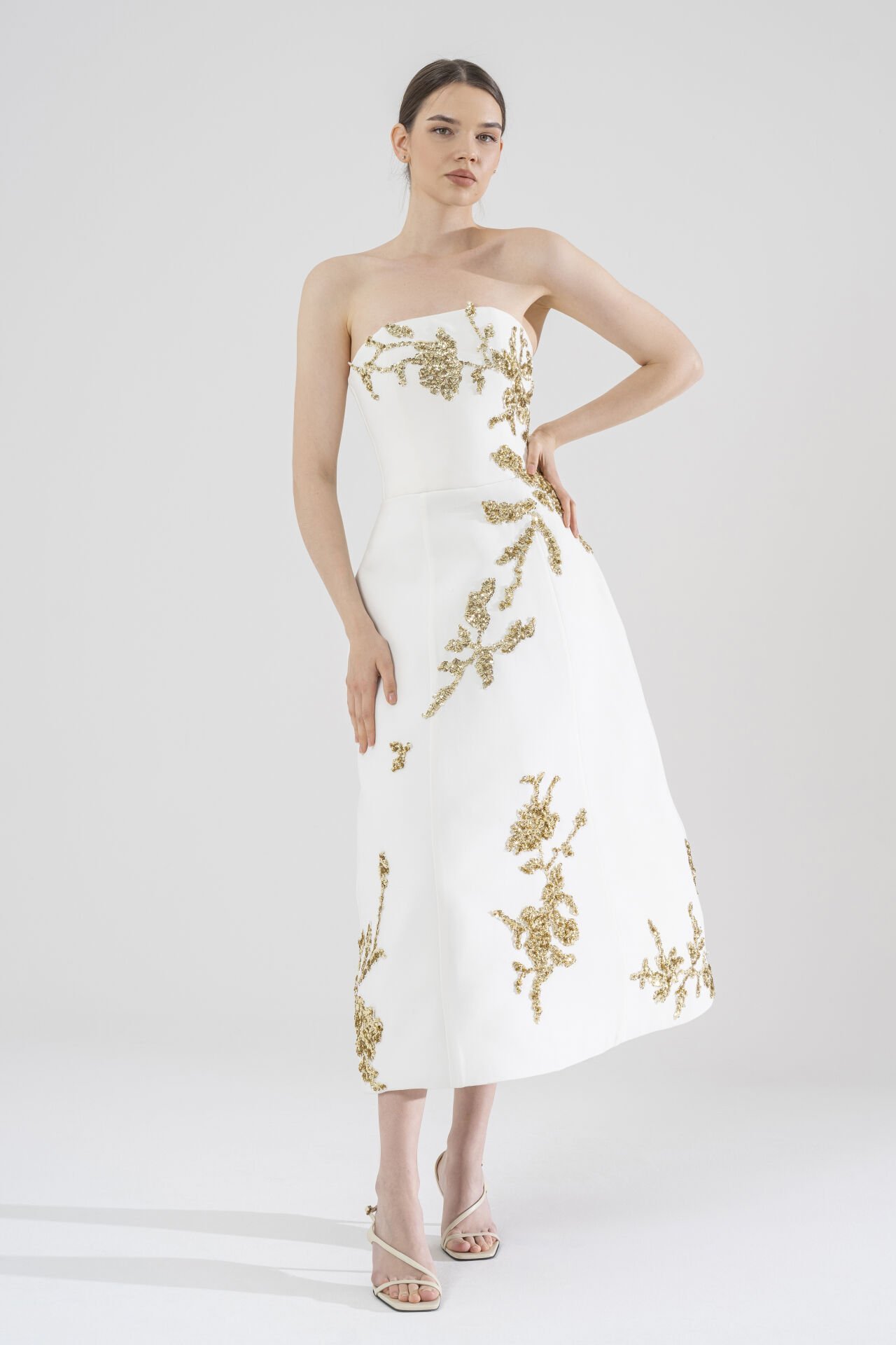 Golden Petals Dress